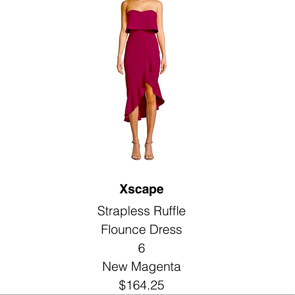 Strapless ruffle dress - hot pink / Magenta